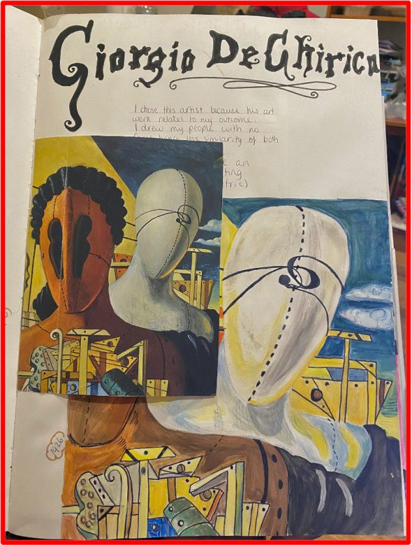 Orchidée, ‘L’artiste’. Peinture à l'huile d'observation à gauche ; l'original à droite une copie ( la version d'Orchidée à 16 ans) Quels sont vos loisirs et pourquoi ? « L’art. J'adore le processus de mise en couleur du papier, de la toile, quel que soit le support que j'utilise, qu'il s'agisse de peinture à la craie, à huile, de feutres à bille. Pouvoir créer quelque chose sur ce qui était autrefois une toile vide me procure de la joie et un sentiment de satisfaction que je ne peux acquérir ailleurs. » Orchidée Wafo The Bridge MAG. Image