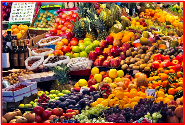 A typical open fruit market in Yaoundé (Cameroon) Fruits are juicy foods beneficial for people fighting cardiovascular disease, as research suggests a diet rich in fruits and vegetables helps reduce the risk of heart attack, stroke, and coronary artery disease. The Bridge MAG. Image