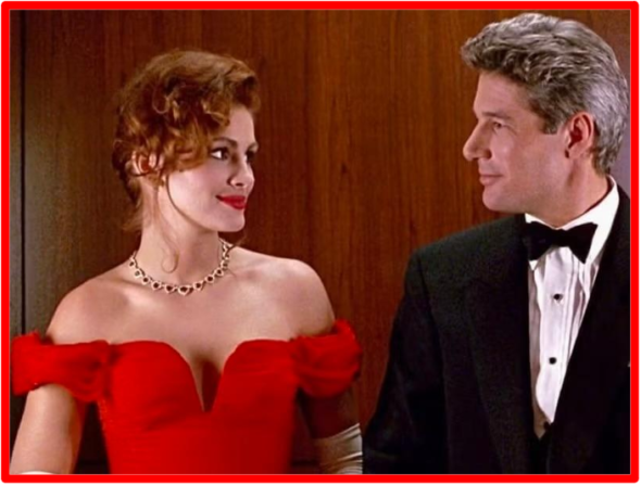 Pretty Woman (Quand une jeune femme, belle, dont les parents n'étaient pas en mesure de subvenir aux études, se retrouve à braver la vie nocturne du boulevard Hollywoodien, à errer dans les rues d'Hollywood pour joindre les deux bouts jusqu'à ce que… sa vie misérable se transforme en véritable conte de fées) The Bridge MAG. Image